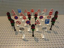Lego® 6 Verkehrsschilder + 4 Ampeln - Schilder - Ampel - Schild Strassen  (L271)