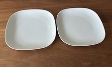 Ikea 365+ Susan Pryke 2 x Speiseteller weiß quadratisch Ø 25 x 25 cm