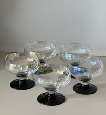 Likörschalen Böhmen Art Deco – Set 5 Stück, irisierendes Glas, ca. 1920