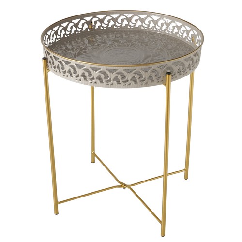 Tablettisch goldfarben beige - -, goldfarben-beige