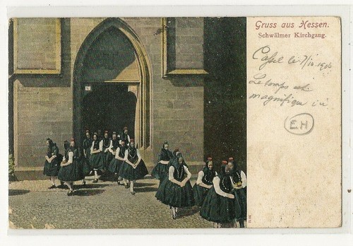 Hessen volkstracht mädchen - ak,