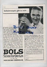 EMMERICH, Werbung 1935, Erven Lucas Bols BOLS Silver Top Dry Gin