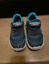 Skechers Jungen Blinker Schuhe Turnschuhe Licht Blau Orange Blinklicht Sneaker