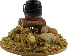 Krippenzubehör Lagerfeuer LED Ø 7 cm aus Holz für Weihnachtskrippe