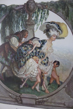 Bayros: Frühling - alter Erotik-Druck - Isidor Kner - Ungarn - 23x26 cm