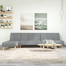 Schlafsofa in L-Form Schlafcouch Chaiselongue Ecksofa Sofa Couch Stoff vidaXL