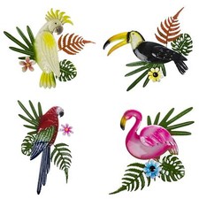 1x Deko Vögel Metall Wanddeko