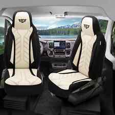 Pilot Wohnmobil Sitzbezüge passend für Fiat Ducato (Schwarz-Beige)
