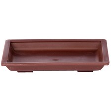 Bonsai - Untersetzer eckig ca. 15 x 11 (innen 12 x 8) cm braun Kunststoff  53135