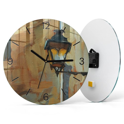 Runde wanduhr aus glas - runde,