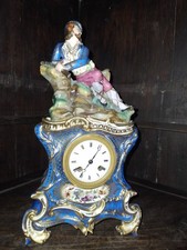 Prunk Porzellan Kaminuhr de