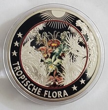 MEDAILLE - KLIMAZONE ERDE / FLORA - SILBER - SILBERBARREN - KOLORIERT - SELTEN