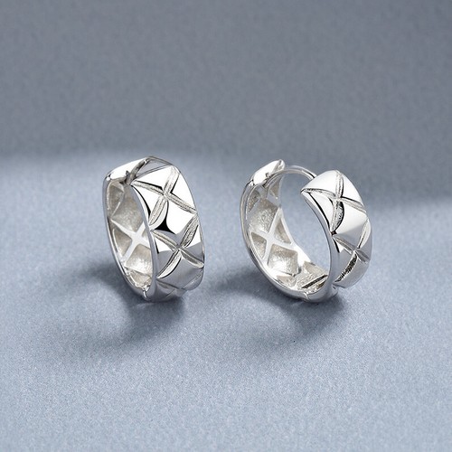 Creolen rautenmuster sterling - creolen,