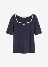 Kurzarm-Feinstrickpullover Gr