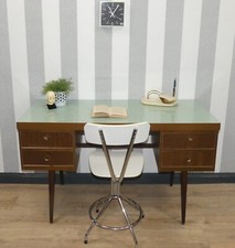 50er Jahre EKA Werke Schreibtisch DUNKEL fifties pastell grün Resopal retro TOP