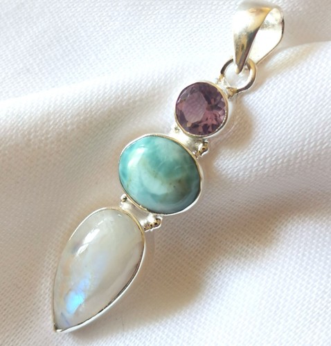 Anhänger larimar regenbogen - anhänger,
