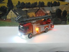 Modellauto HO 1:87 Feuerwehr Leiterwagen mit Super smd Led Beleuchtung