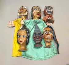 6x antike Kasperlefiguren