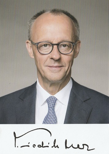 Autogrammkarte friedrich merz - friedrich,