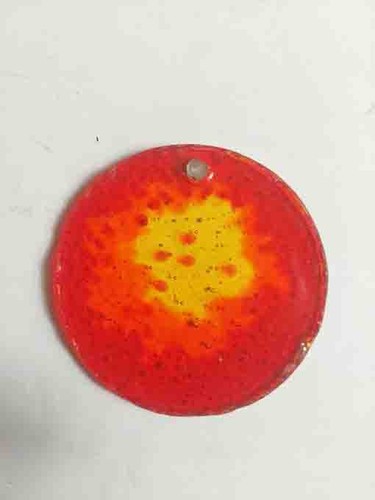 Fensterbild rund rot gelb cm - rot,