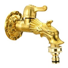 Nostalgie Messing Wasserhahn 1/2" Auslaufhahn Auslaufventil Antik Garten Aussen