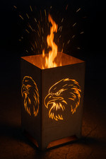 Feuerkorb Adler 50cm 75cm Stahl Design verschweißt Feuertonne Aschewanne Vogel