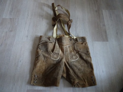 Rauh lederhose kurz braun - rauh, top