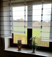 Flächengardinen im 4 er Set mit Streifen in grün und taupe