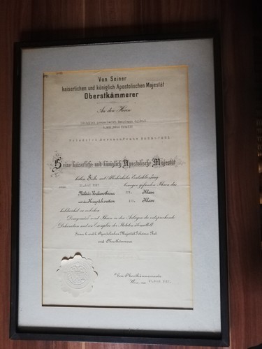 Verleihungsurkunde für - k.uk.,