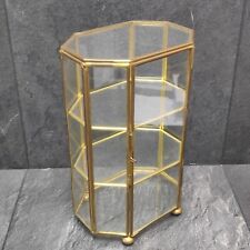 Kleine Vitrinen Achteckig Glas Messing Ca. 21,5cm Vintage Schrank 