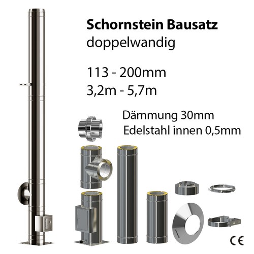 Edelstahlschornstein bausatz - edelstahlschornstein,