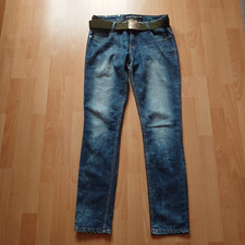 Damen Jeanshose  mit Gürtel - slim fit - Gr. 30/32 - blau - Two Days Later