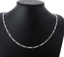 Massive Figarokette Echt 925 Sterling Silber Panzerkette 4mm 40-75cm Unisex