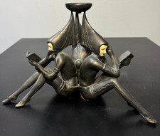 Metallfigur, Drei Art Deco Damen, Bakelit, selten, um 1920, J.B. Hirsch