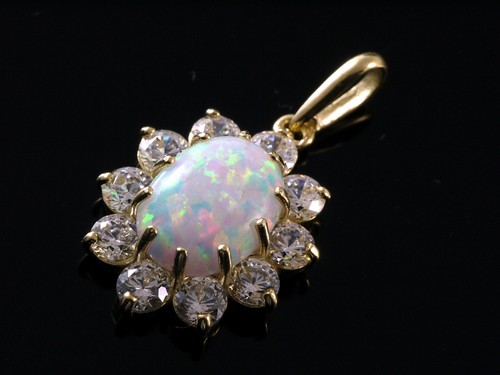 333 gold opal anhänger ohne - gold,
