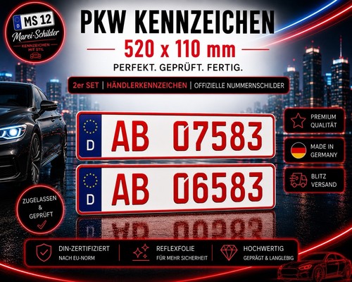 Rote kfz kennzeichen 520x110 - rote, kennzeichen|520x110