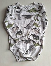 Baby Body Gr. 86/92 von Topomini weiß mit Dinosauriern