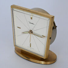 Diehl Tischuhr Vintage 1950er Wecker ca.10cm Metall-Gehäuse Gold Mid-Century