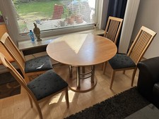 Esstisch, rund 110cm, ausziehbar 155cm, Kernbuche