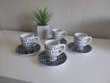 Espressotassen 4er Set,  weiß/schwarz von  Könitz für 15€