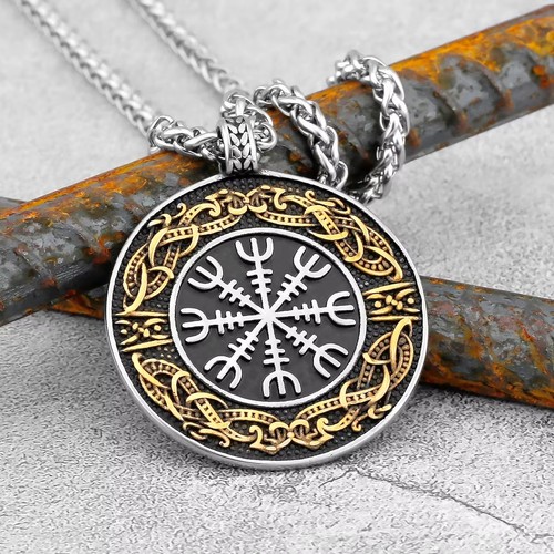 Vegvisir ouroboros halskette - vegvisir,