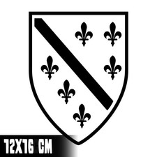 AUTO AUFKLEBER "WAPPEN BOSNIEN" 12X16CM BOSNA FLAGGE STICKER TUNING JDM #0264
