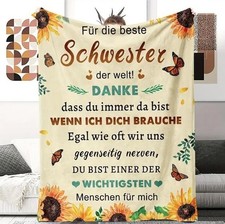 Persöhnliche  Decke "An meine Schwester  "150x200 cm