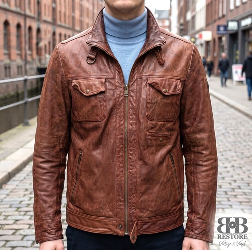 Hugo boss orange lederjacke - boss,