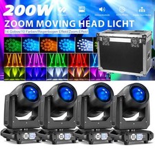 200W 14 Gobo Beam LED Moving Head DMX DJ Bühnenlicht Party Halloween Spot w/Case