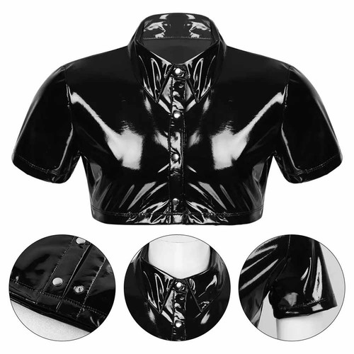 Crop tops bluse - crop, schwarz