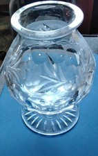 schwerer Glas - Pokal, Vase, ca. 20 cm hoch, geschliffen, 1715 Gramm