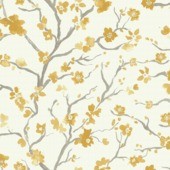 Superfresco Easy Blumen Tapete Gelb 10m x 52cm Papier Vintage Elegant