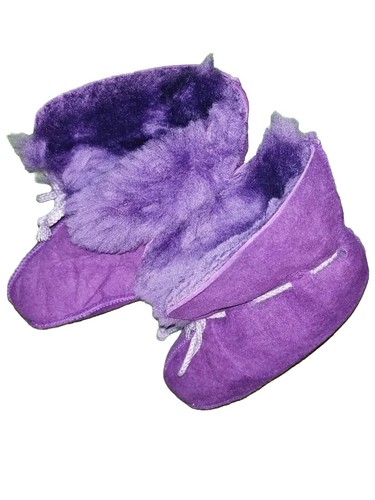 Lammfell babyschuhe violett - babyschuhe,