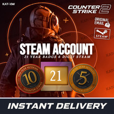 21 Year Steam Account | CSGO CS2 5 & 10 Year Medals | Instant Delivery